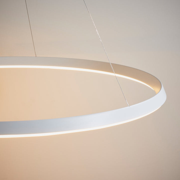 Staten Hanging Circle Pendant Light - White Endon 7