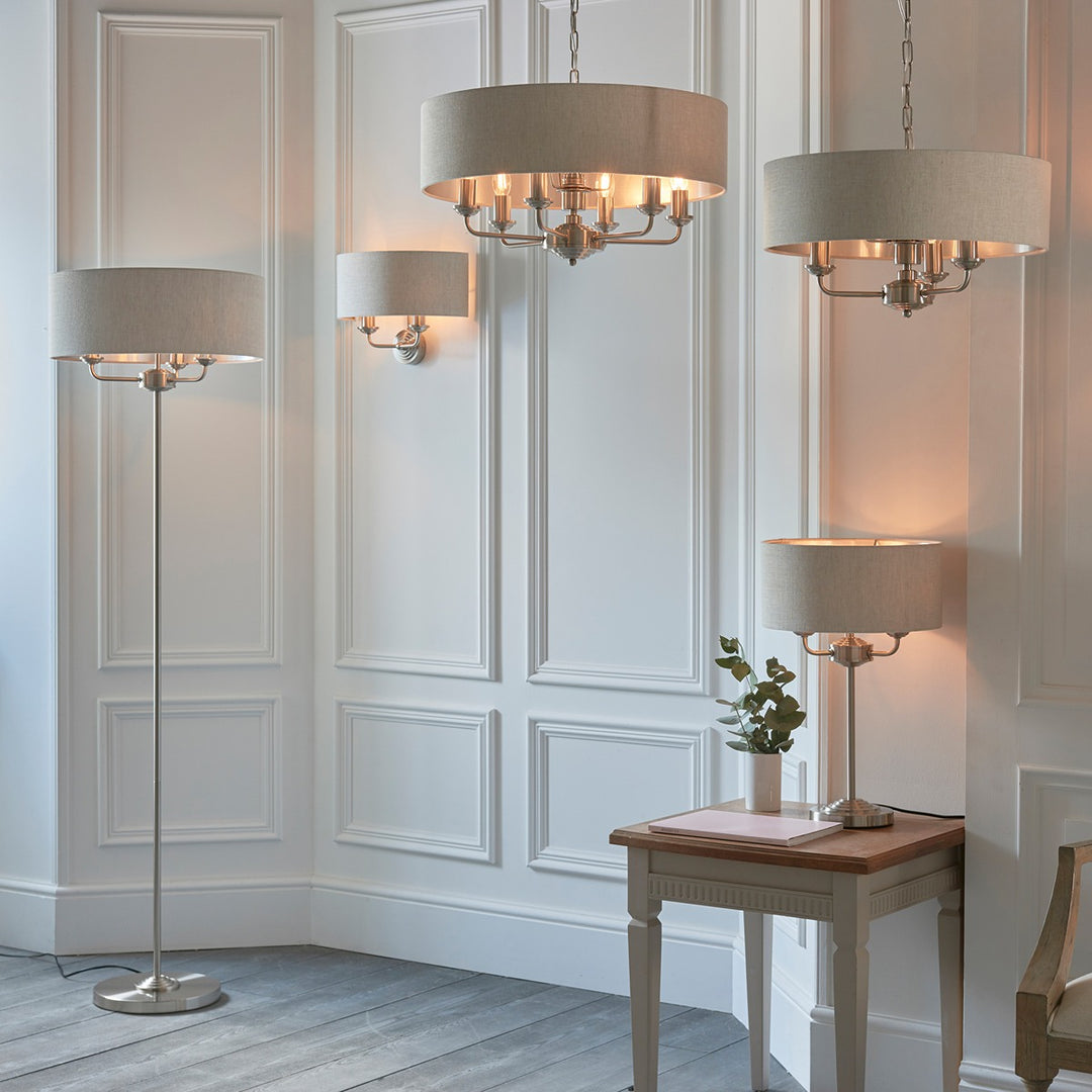 Highclere Floor Lamp - Nickel Endon 3