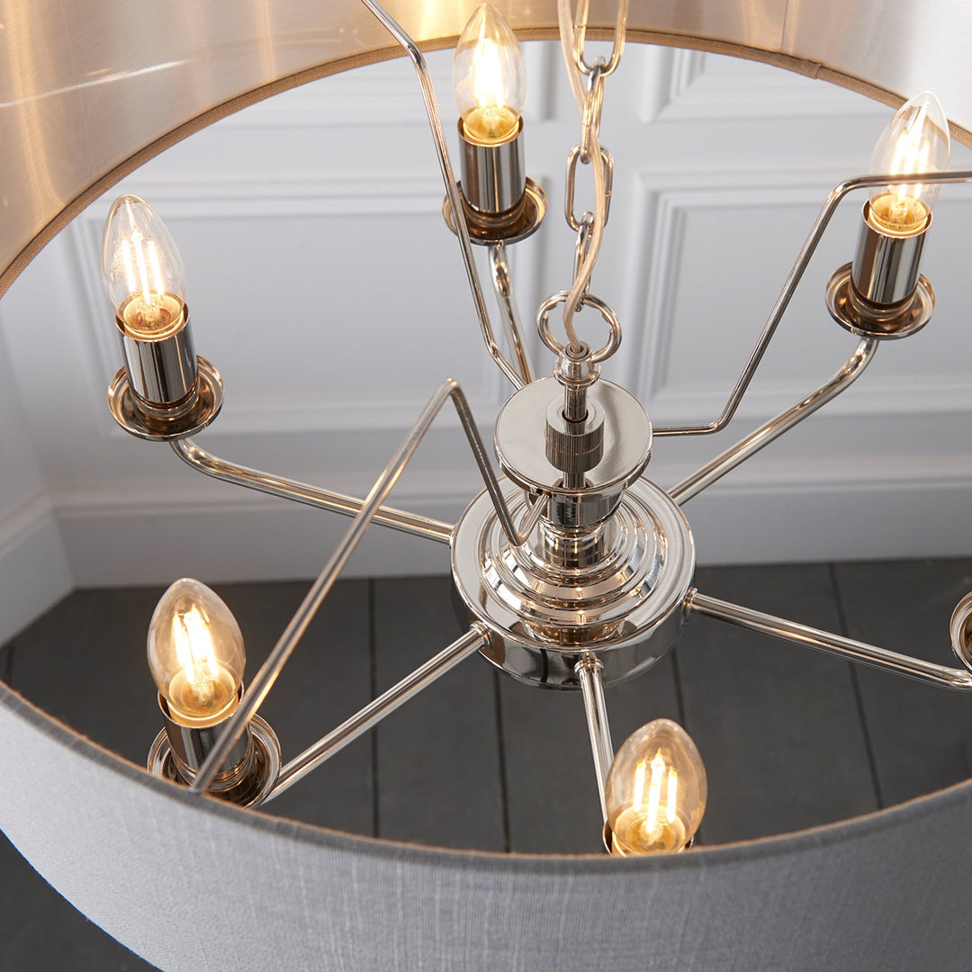 Highclere 6 Pendant - Nickel Endon 4