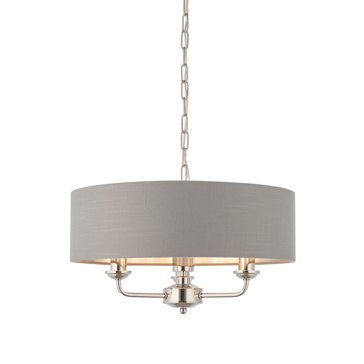 Highclere 3 Long Pendant Light - Nickel Endon 1