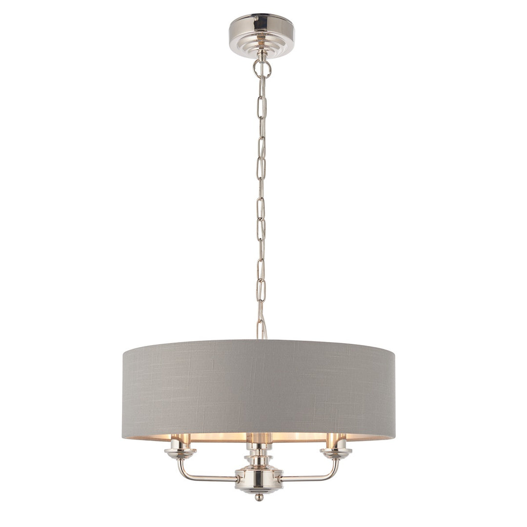 Highclere 3 Long Pendant Light - Nickel Endon 8