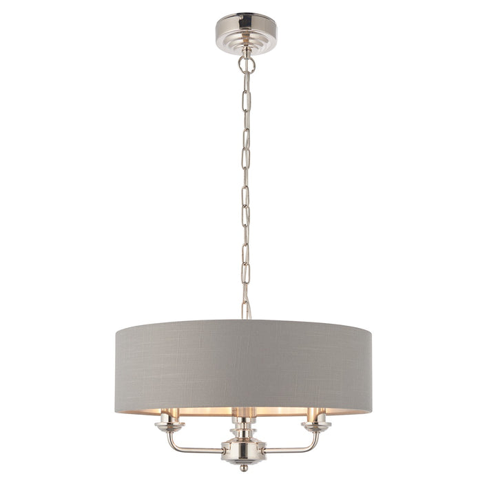 Highclere 3 Long Pendant Light - Nickel Endon 8