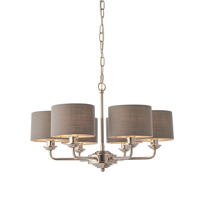 Highclere 6 Multi Pendant - Nickel Endon 1