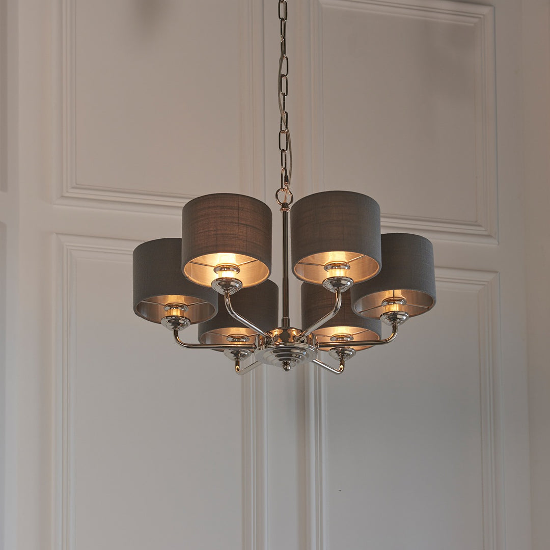 Highclere 6 Multi Pendant - Nickel Endon 2