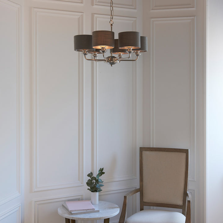 Highclere 6 Multi Pendant - Nickel Endon 3