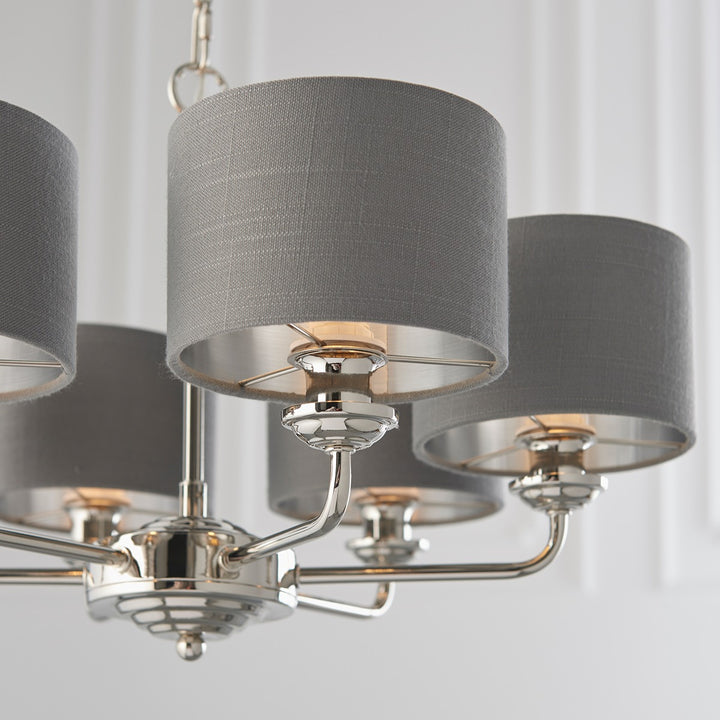 Highclere 6 Multi Pendant - Nickel Endon 5