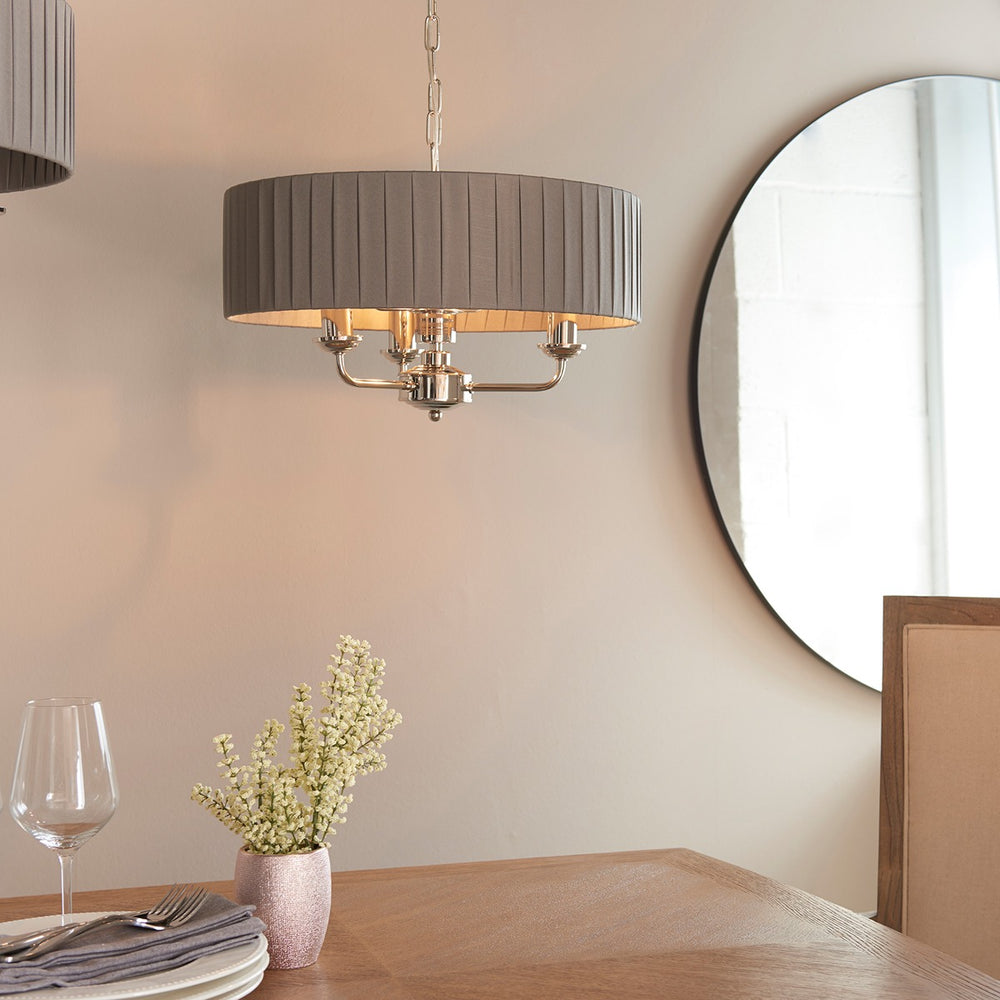 Highclere 3 Pendant Light - Nickel Endon 2