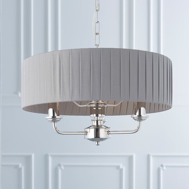 Highclere 3 Pendant Light - Nickel Endon 4