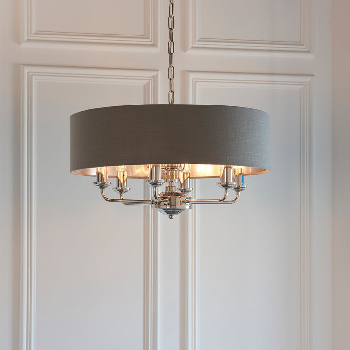 Highclere 8 Pendant Light - Nickel Endon 2