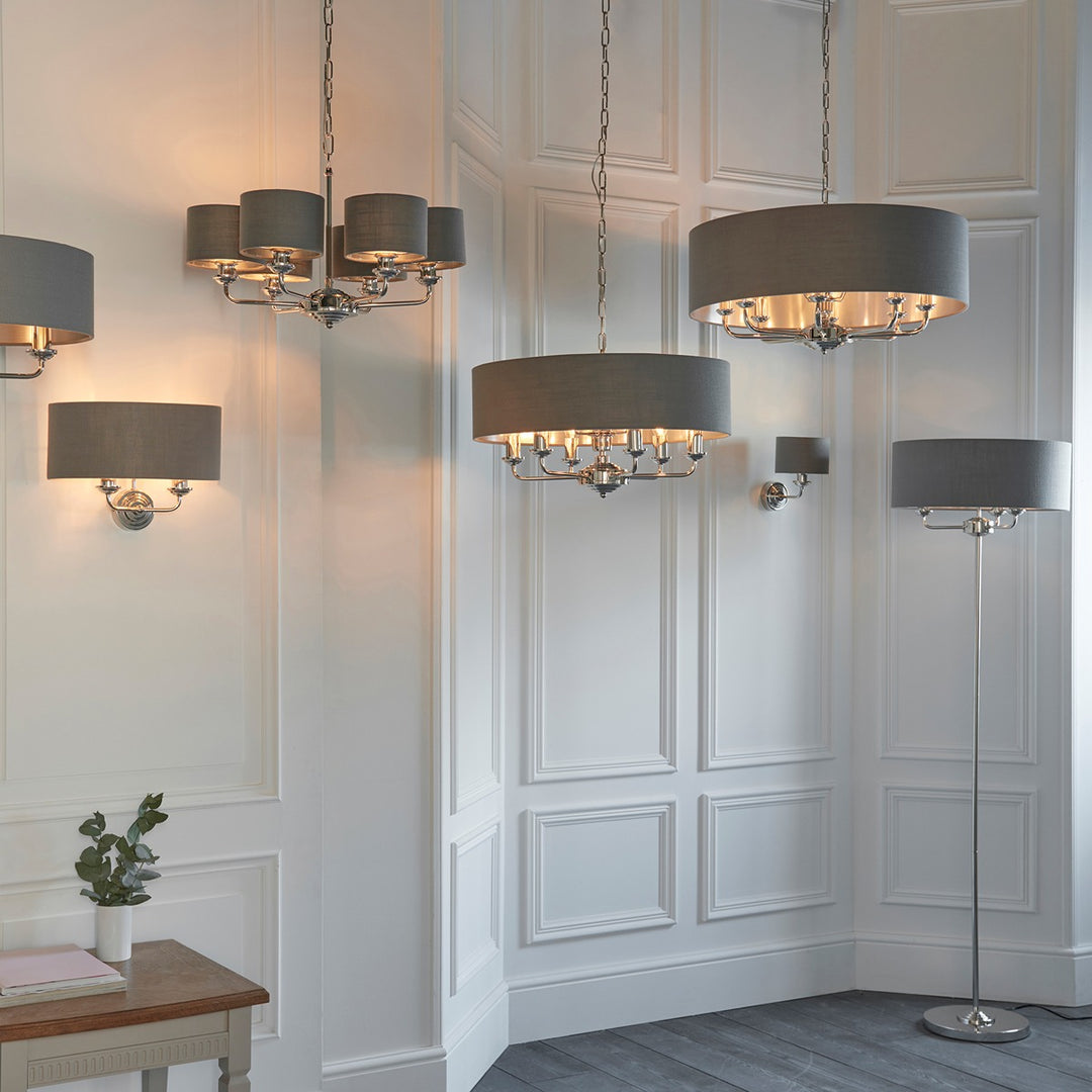 Highclere 8 Pendant Light - Nickel Endon 3
