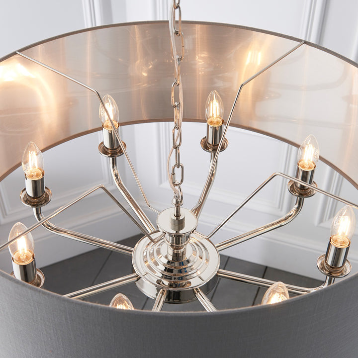 Highclere 8 Pendant Light - Nickel Endon 6