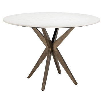 Richmond Interiors Maisy Marble Dining Table in White - 115cm