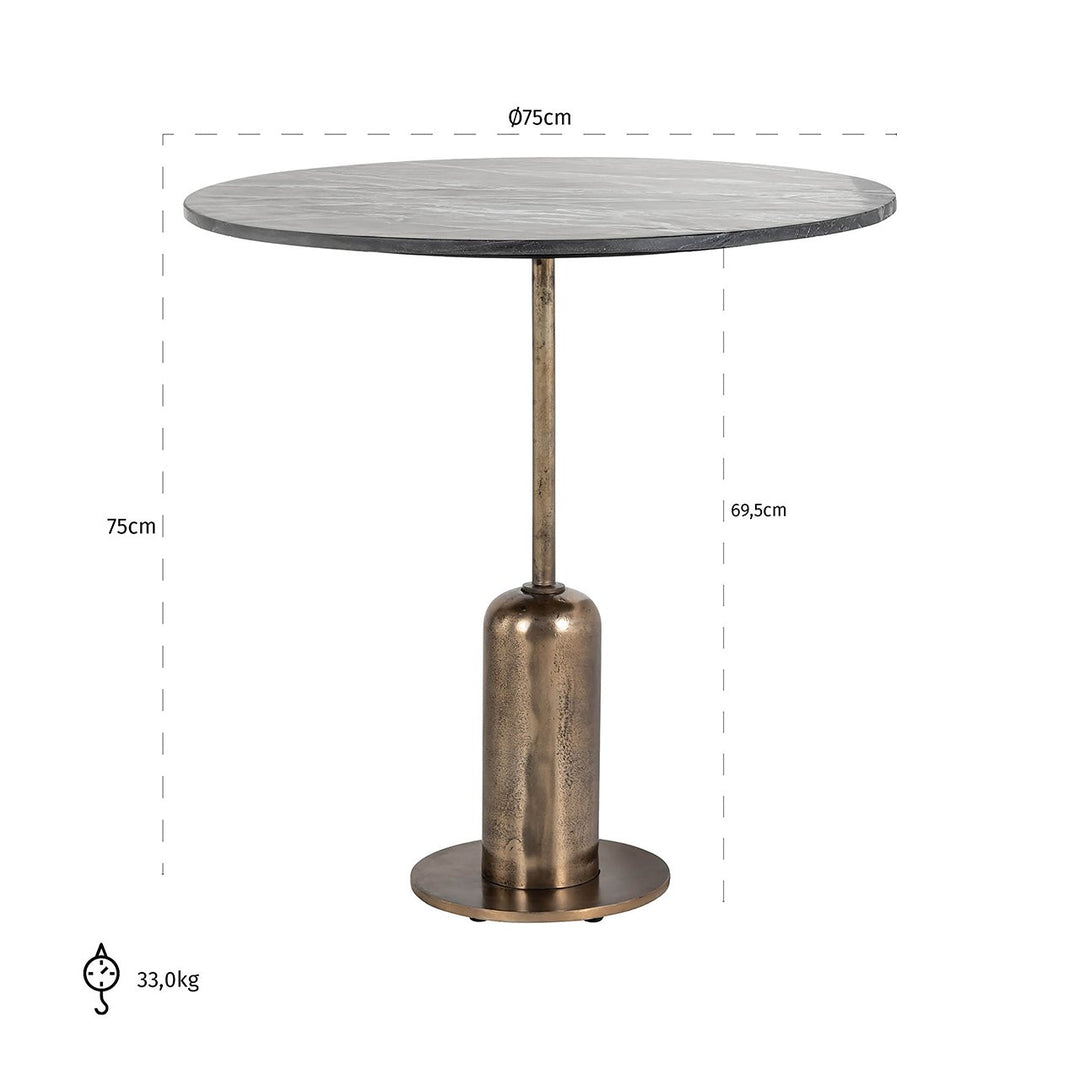 Logan Marble Round Bistro Table 75cm Richmond 3