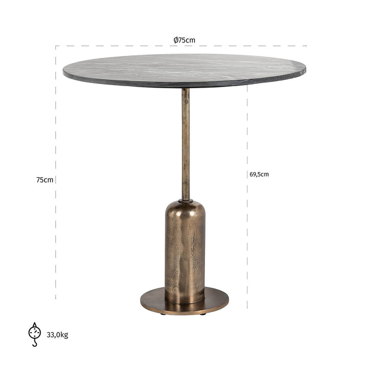 Logan Marble Round Bistro Table 75cm Richmond 3