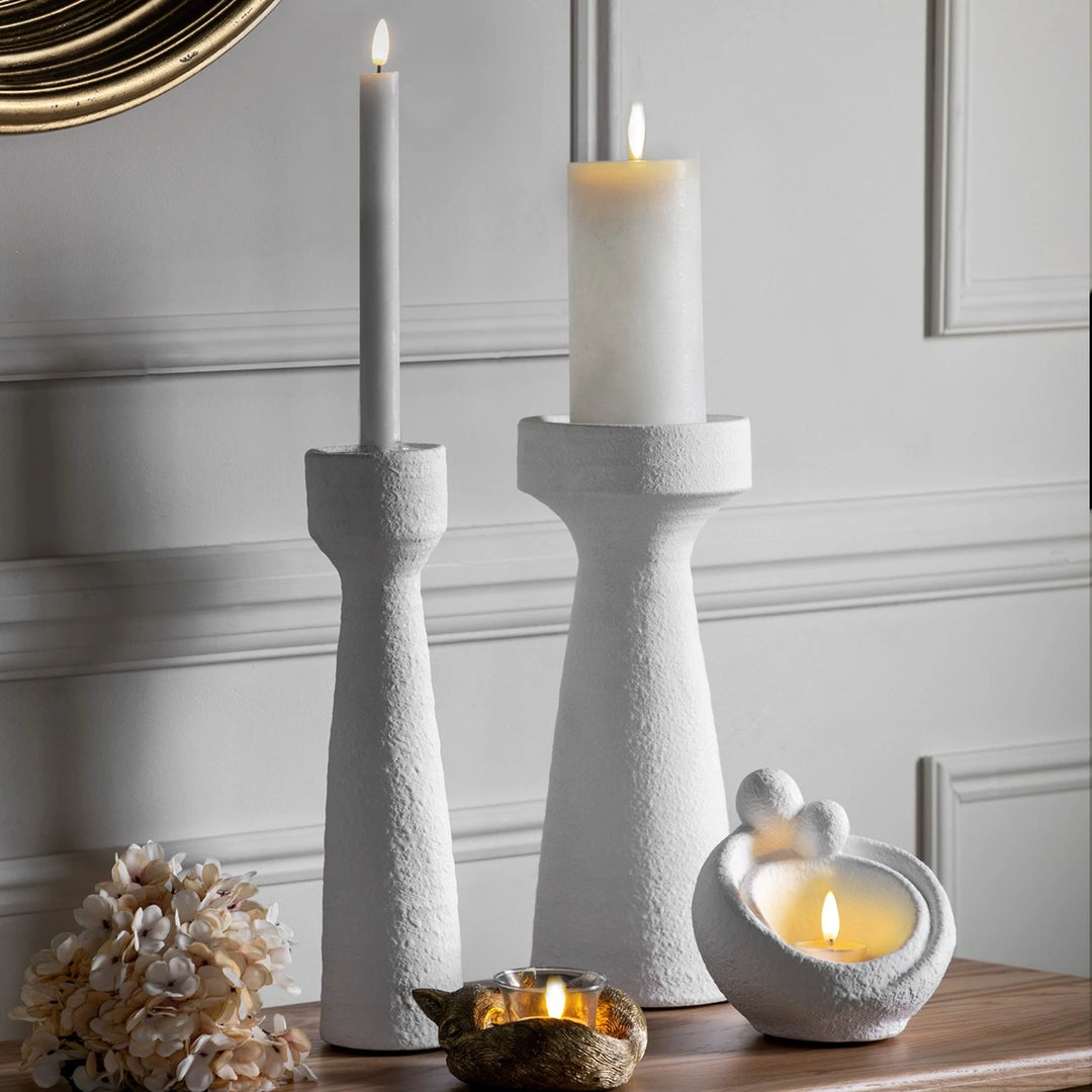 Luna Pillar Holder - White