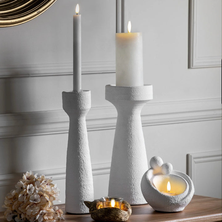 Luna Pillar Holder - White