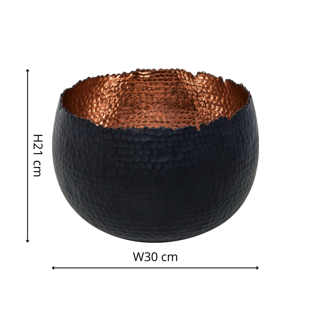 Ivyline Hammered Bowl Black & Copper