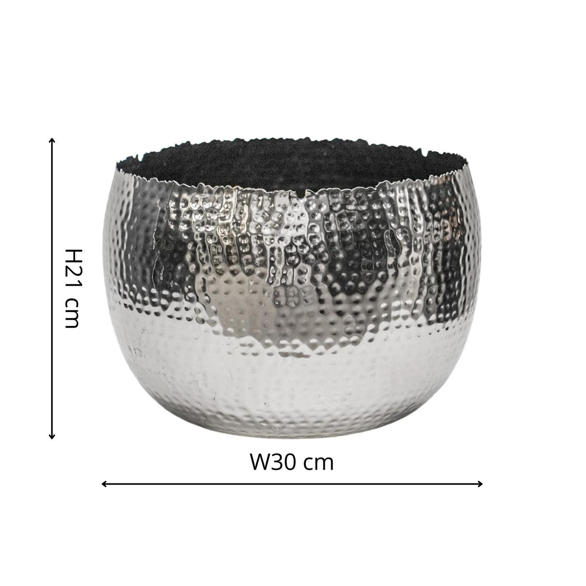 Ivyline Hammered Bowl in Nickel & Black