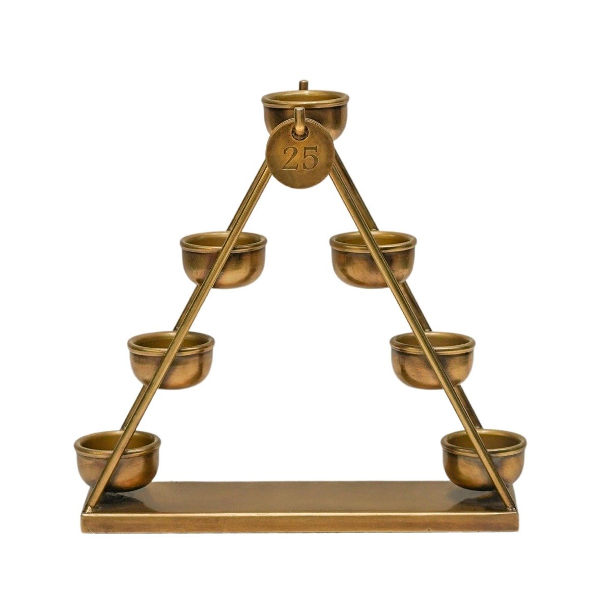 Ivyline Advent Countdown Candle holder in Antique Brass