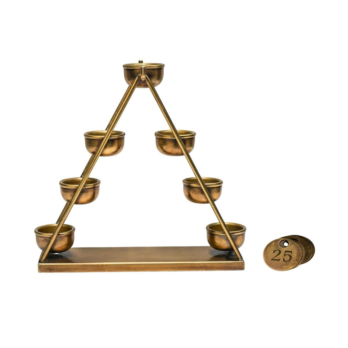 Ivyline Advent Countdown Candle holder in Antique Brass