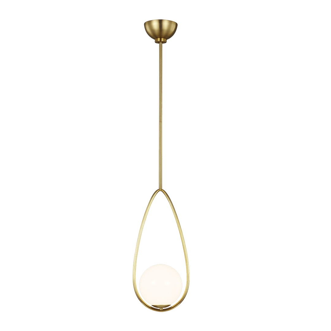 Galassia One Light Pendant - Burnished Brass with White Glass Visual Comfort 1