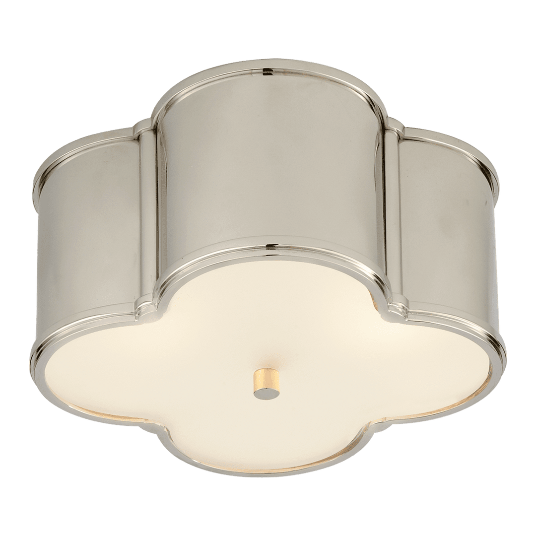 Basil Small Flush Mount - Polished Nickel with Frosted Glass Visual Comfort 1