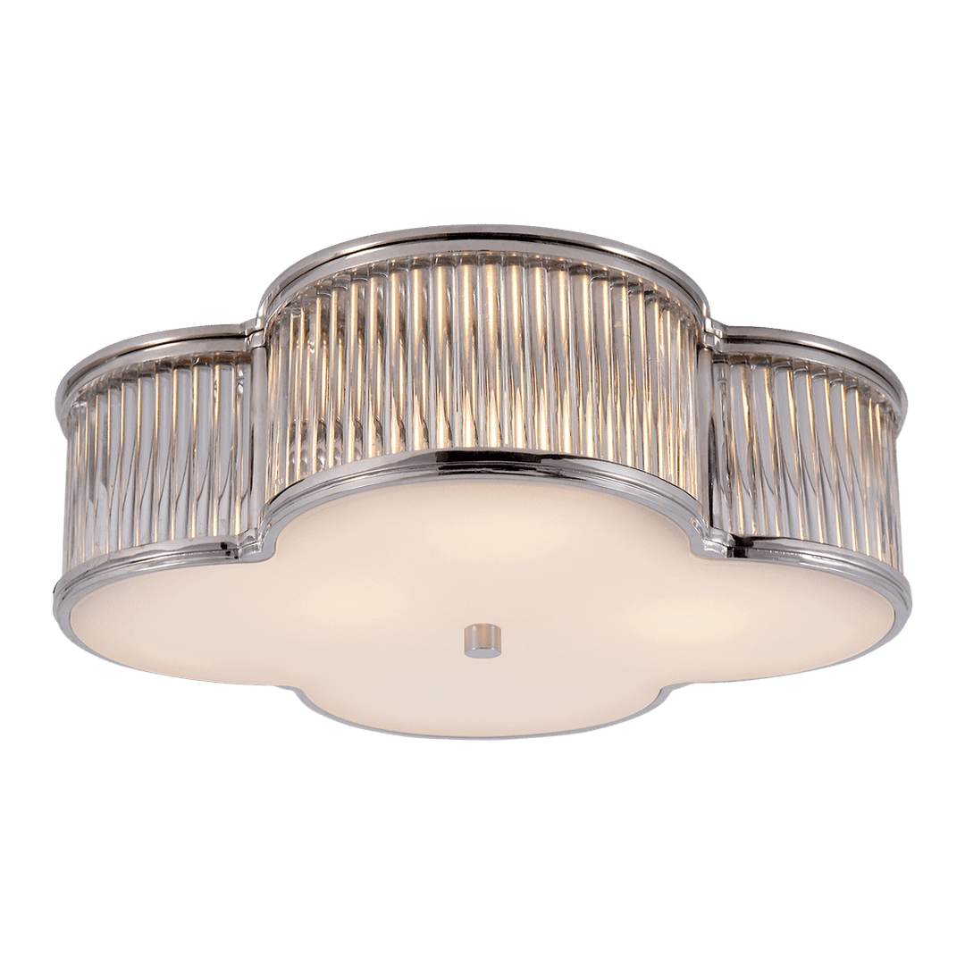 Basil 17" Flush Mount - Polished Nickel & Clear Glass Rods with Frosted Glass Visual Comfort 1