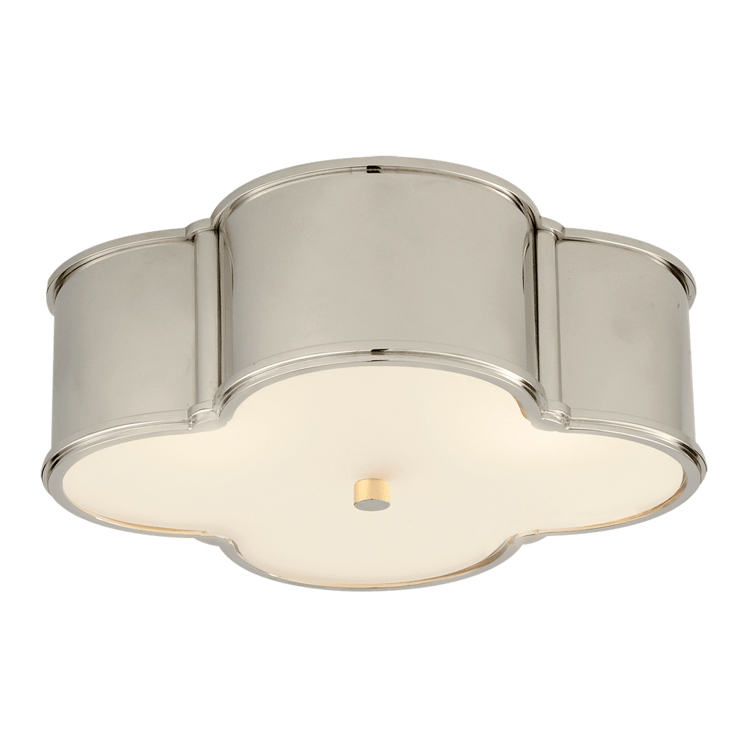 Basil 17" Flush Mount - Polished Nickel with Frosted Glass Visual Comfort 1