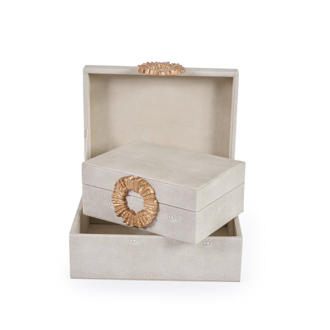 Gloria Set of 2 Decorative Boxes - Faux Shagreen MindyBrown 1