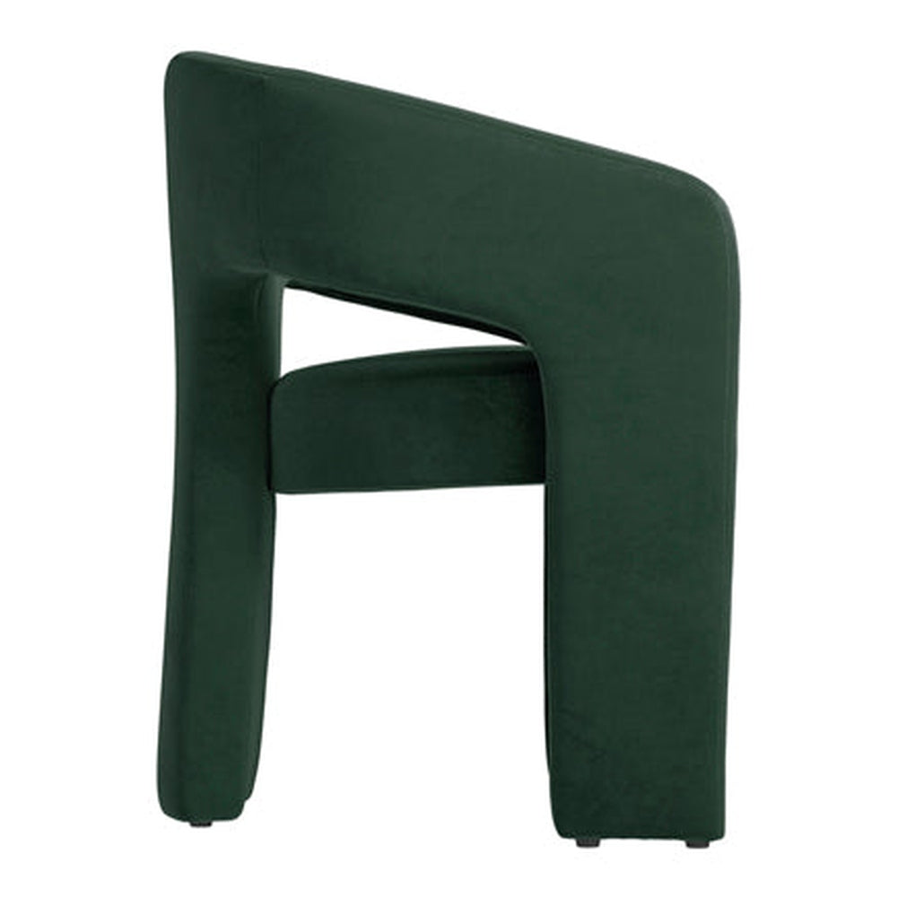 O&Co Albie Dining Chair - Forest Green Velvet