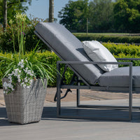 Maze Outdoor Amalfi Armless Sunlounger in Grey