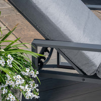 Maze Outdoor Amalfi Armless Sunlounger in Grey