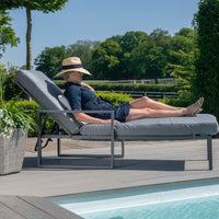 Maze Outdoor Amalfi Armless Sunlounger in Grey