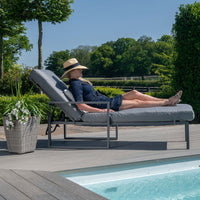 Maze Outdoor Amalfi Armless Sunlounger in Grey