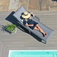 Maze Outdoor Amalfi Armless Sunlounger in Grey