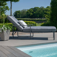 Maze Outdoor Amalfi Armless Sunlounger in Grey