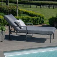 Maze Outdoor Amalfi Armless Sunlounger in Grey