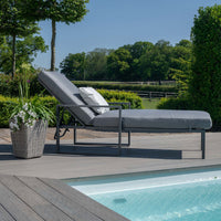 Maze Outdoor Amalfi Armless Sunlounger in Grey