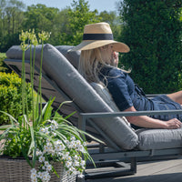 Maze Outdoor Amalfi Armless Sunlounger in Grey