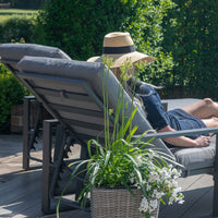 Maze Outdoor Amalfi Armless Sunlounger in Grey