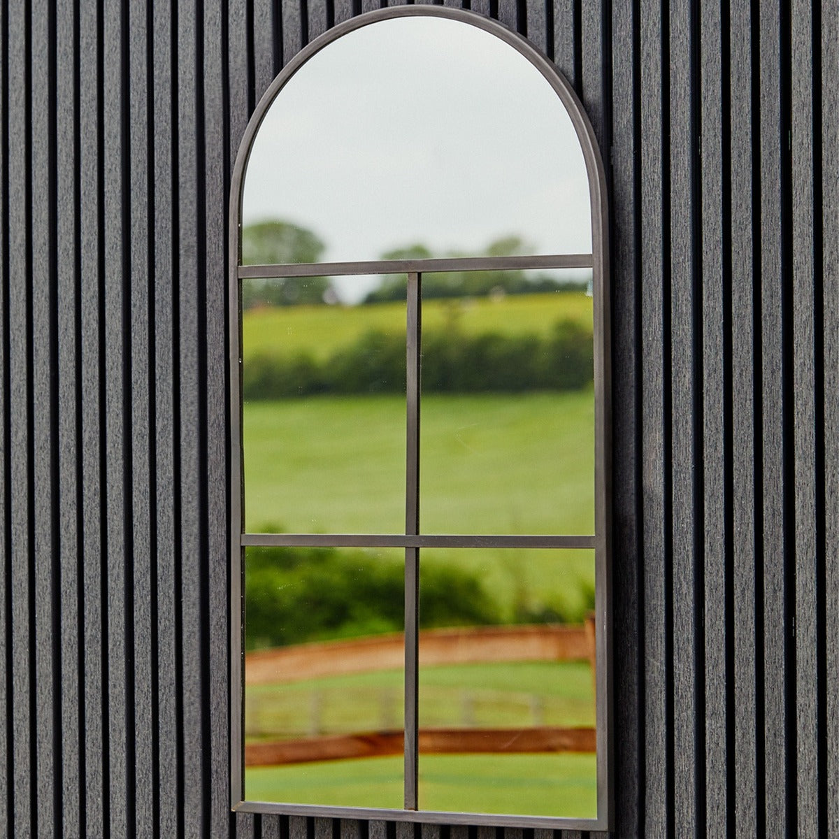 Ivyline Archway Outdoor Mirror Natural Black