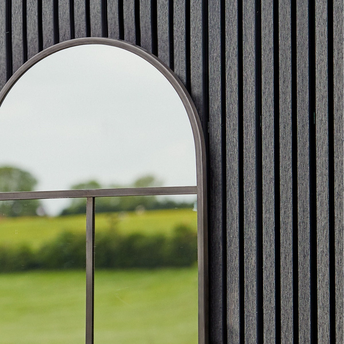 Ivyline Archway Outdoor Mirror Natural Black