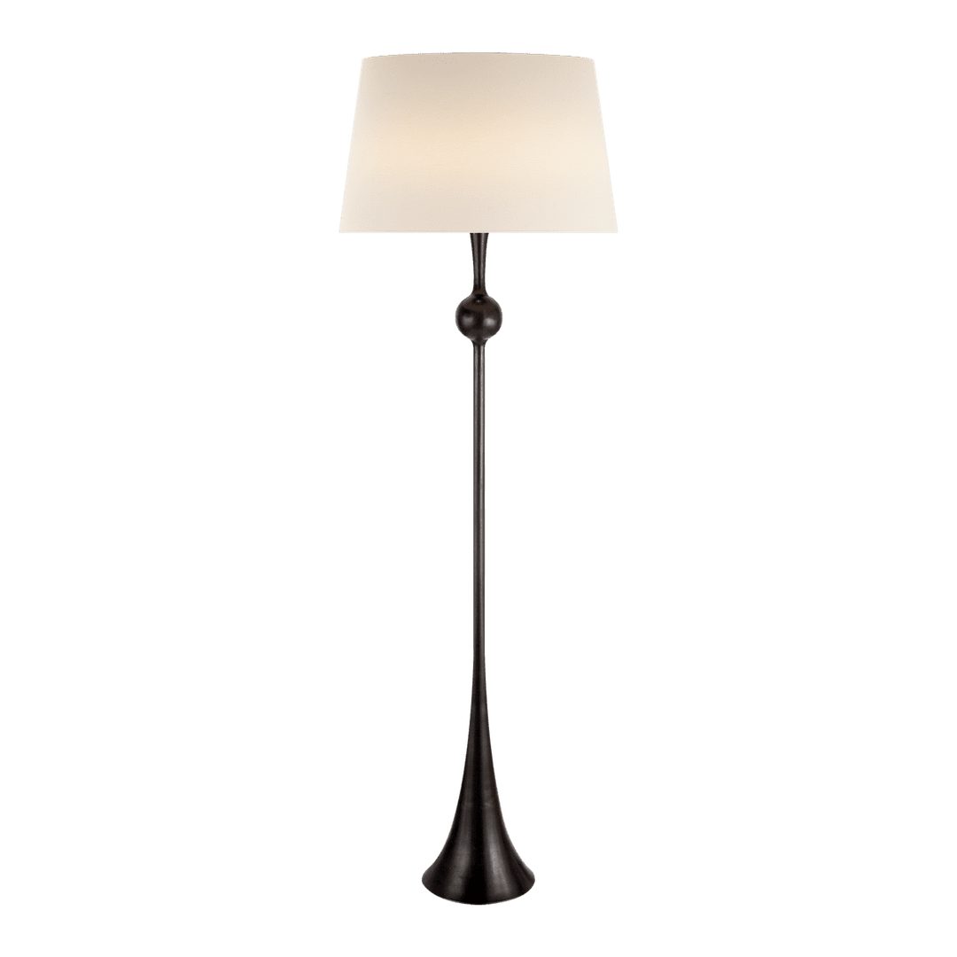 Dover Floor Lamp - Aged Iron with Linen Shade Visual Comfort 1