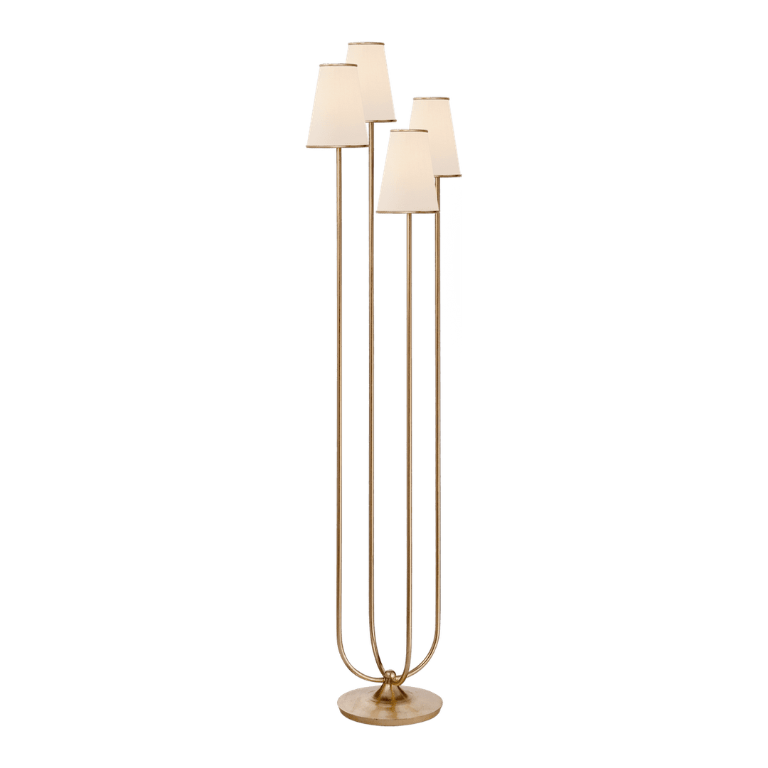 Montreuil Floor Lamp - Gild with Linen Shades Visual Comfort 1