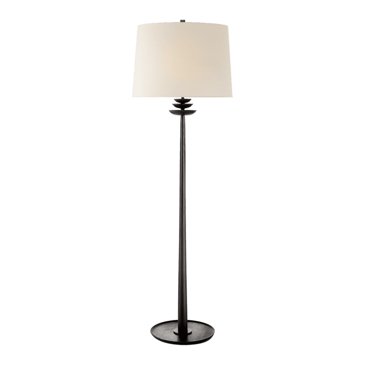 Beaumont Floor Lamp - Aged Iron with Linen Shade Visual Comfort 1