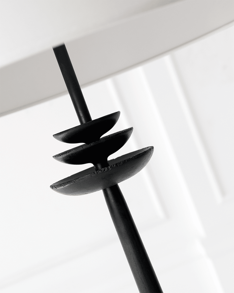 Beaumont Floor Lamp - Aged Iron with Linen Shade Visual Comfort 2