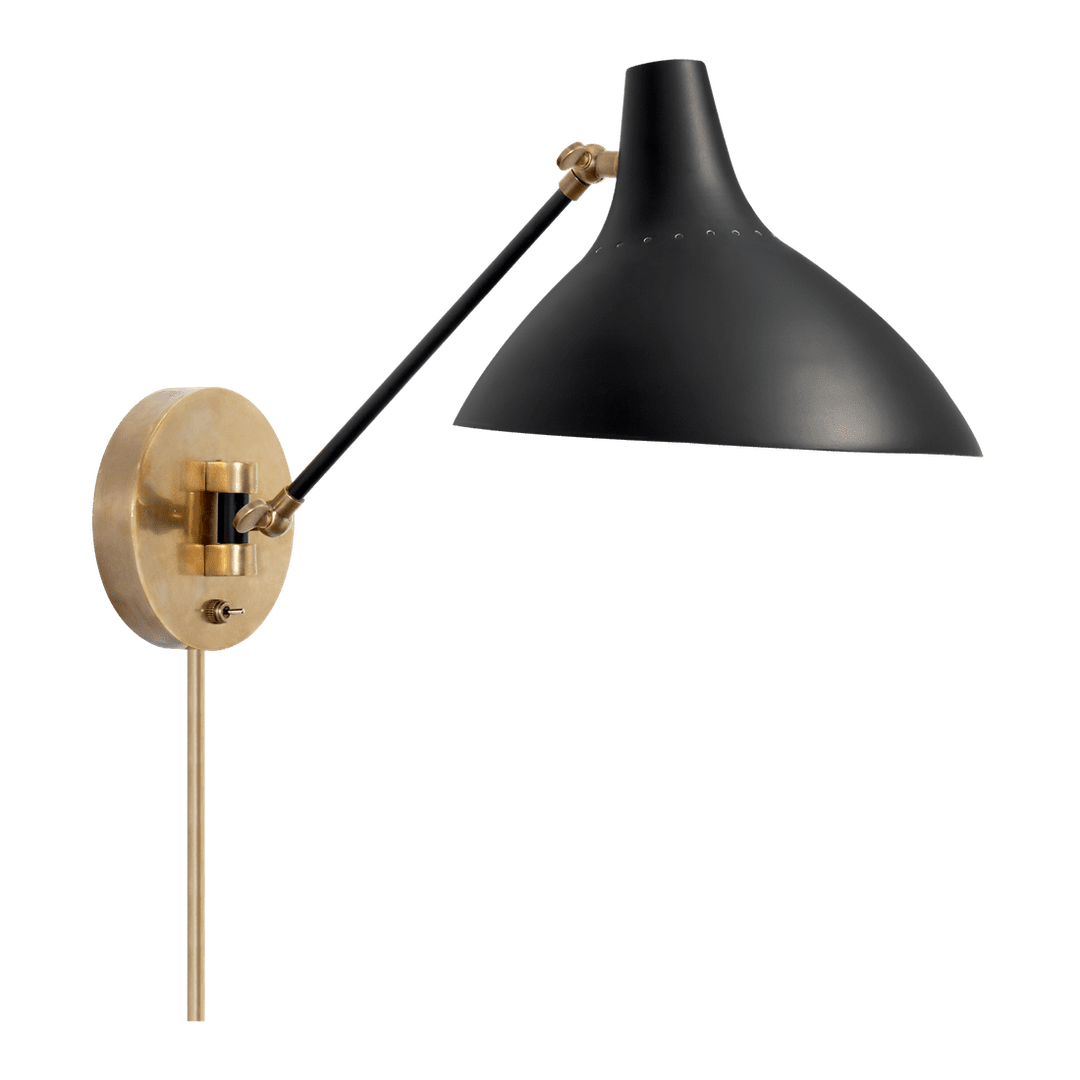 Charlton Wall Light - Black & Antique Brass Visual Comfort 1