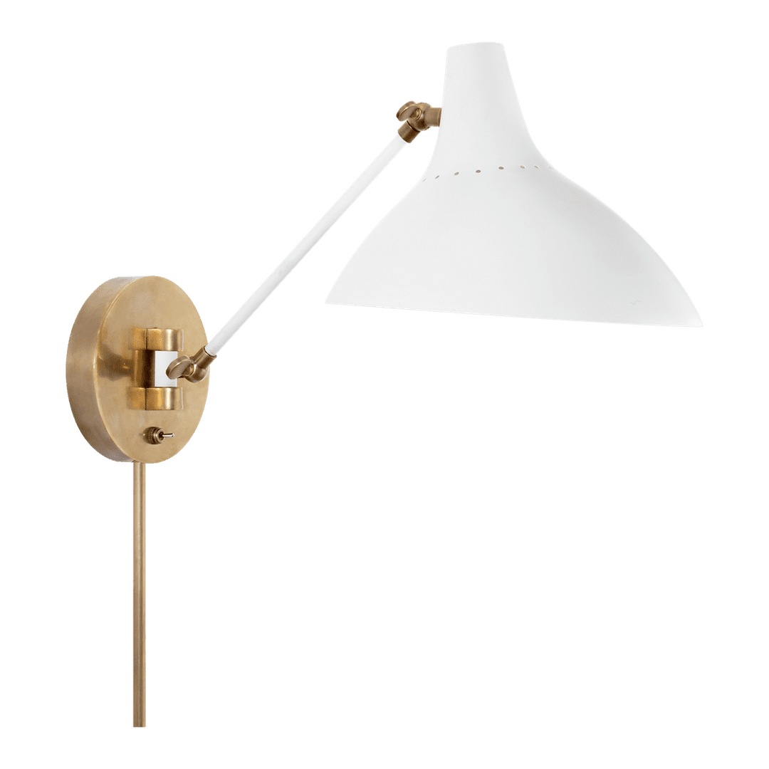 Charlton Wall Light - White & Antique Brass Visual Comfort 1