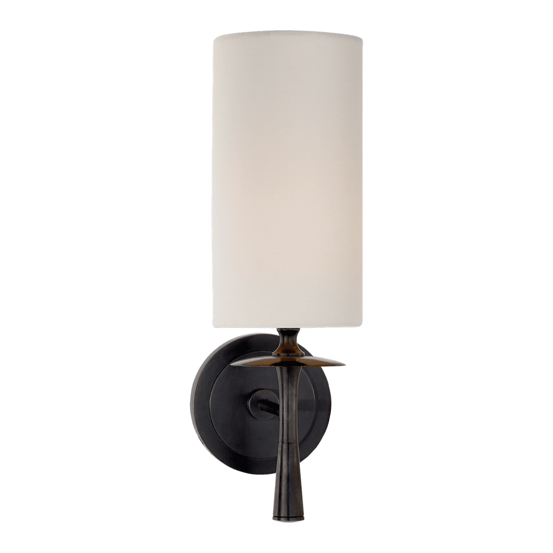 Drunmore Single Sconce - Bronze with Linen Shade Visual Comfort 1