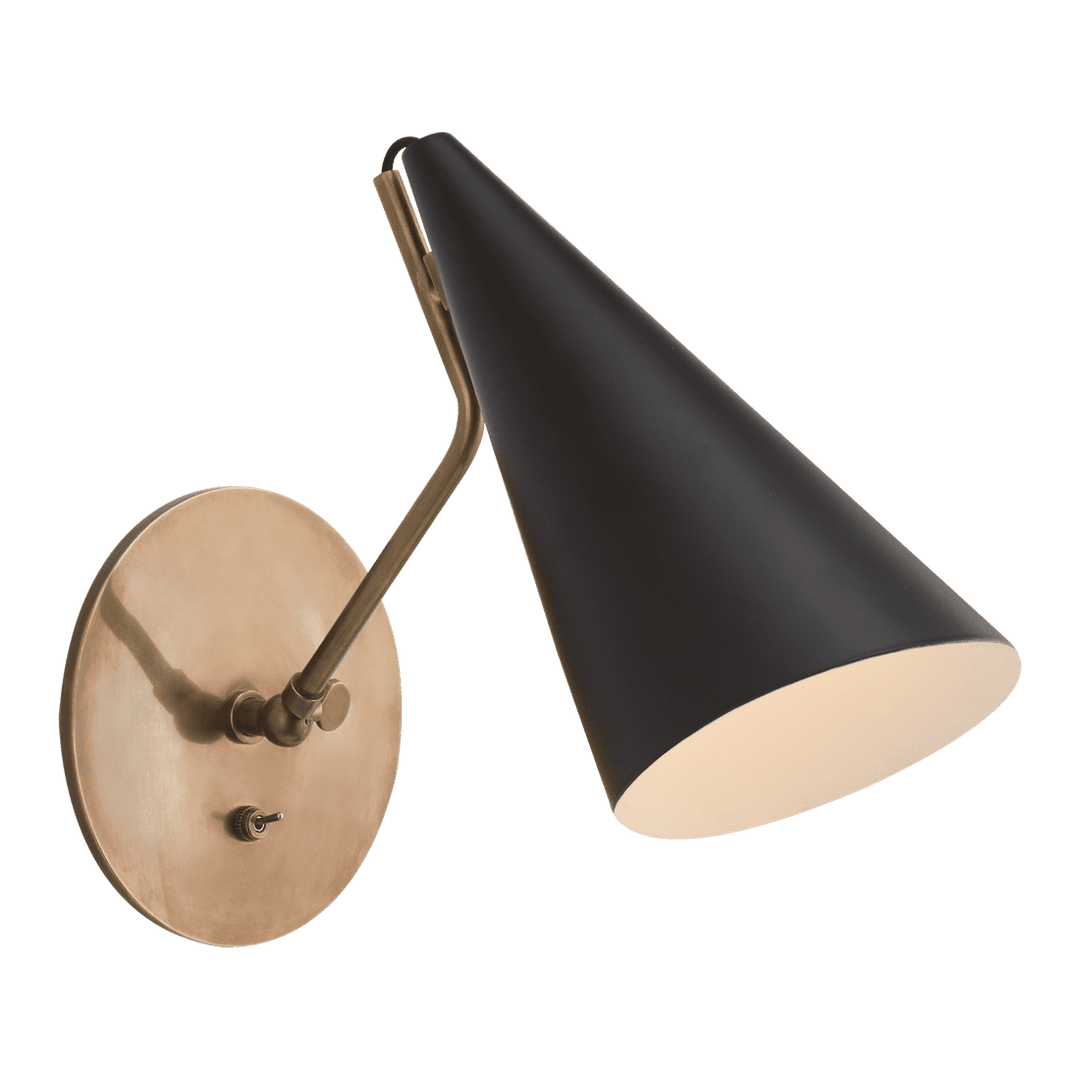 Clemente Wall Light - Antique Brass with Black Visual Comfort 1